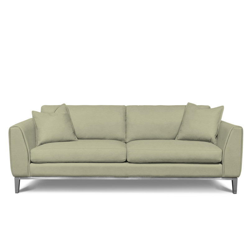 Fairfax Leather Sofa, Iceberg (Dreamer), Stainless Steel
