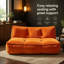 Pouf double chenille en velours côtelé, canapé-lit moelleux et confortable, siège ergonomique et confortable