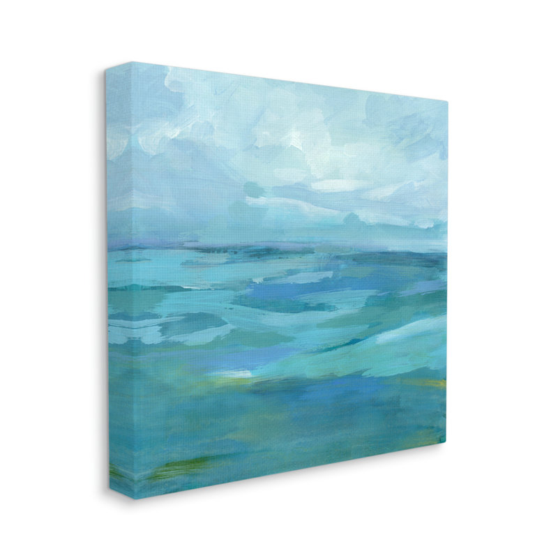 «Flowing Ocean Tide Abstract» par Victoria Barnes - Peinture, H 17 po x l 17 po x P 1,5 po, Toile tendue
