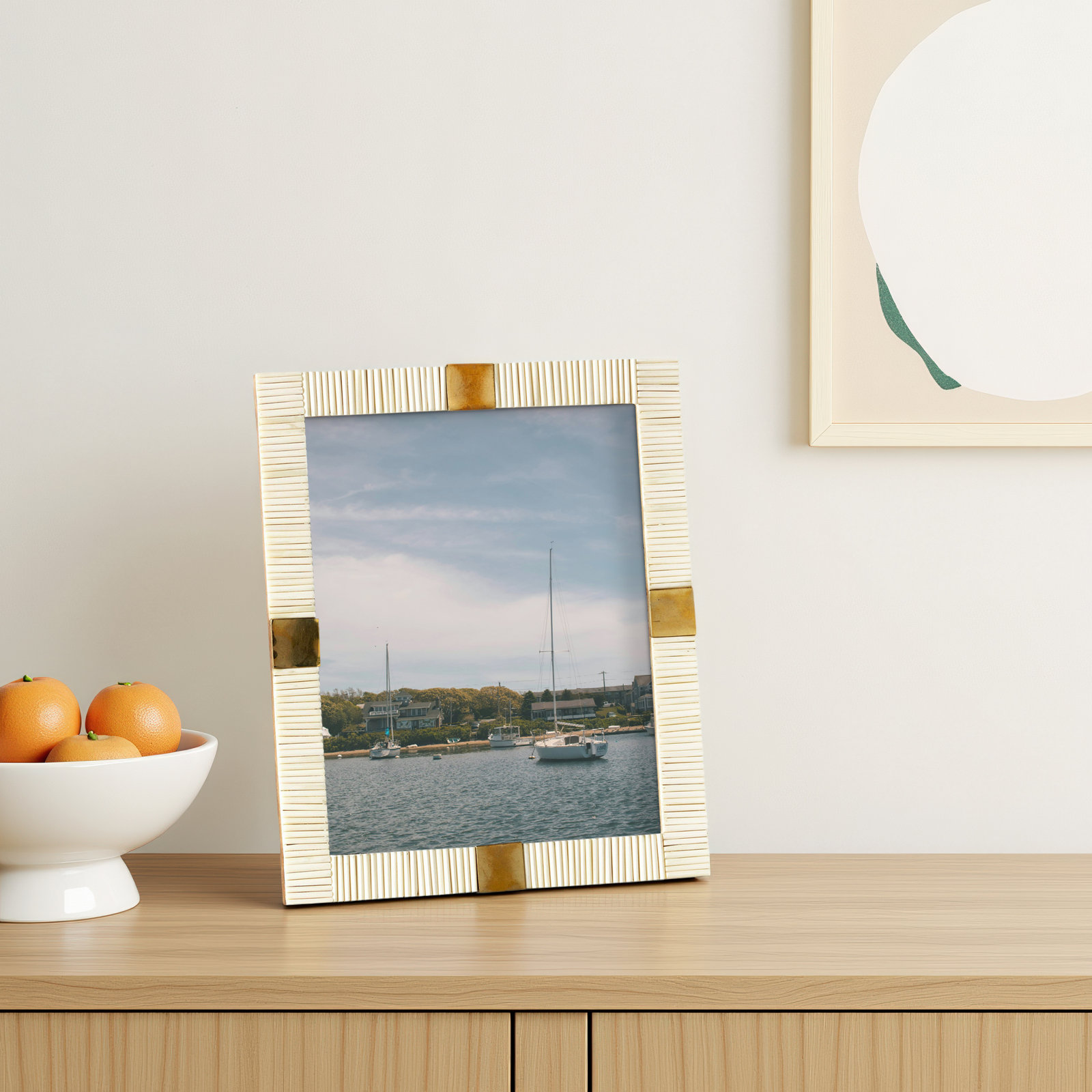 Yessenia Beige Bone Embossed Picture Frame