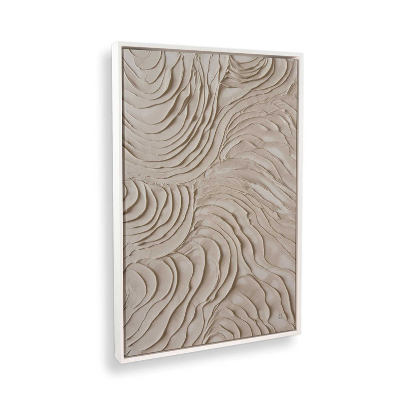 Toile roulée Wave Formations III, Cadre flottant blanc opaque, H 48,75 po x l 32,75 po x P 1,75 po
