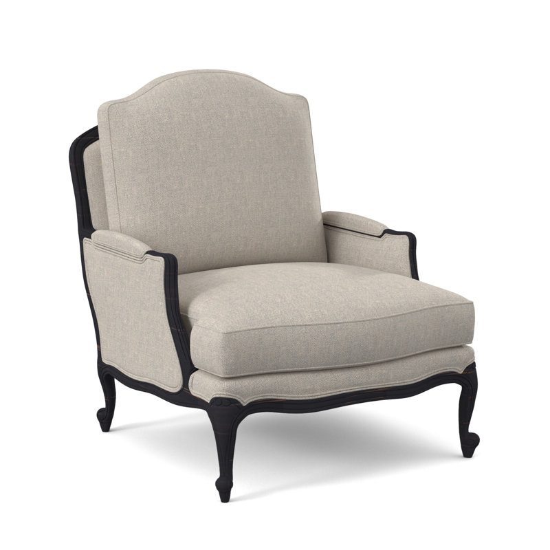St. Helena Sunbrella® Boucle Armchair, Elise Flax, Vintage Ebony