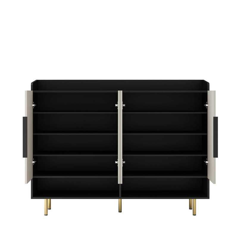 Armoire à chaussures moderne avec 4 portes et tablettes réglables pour le vestibule et les espaces de vie