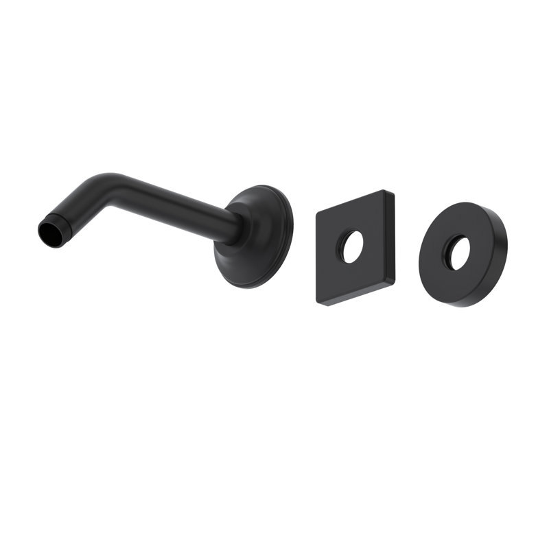 7" Reach Wall Mount Shower Arm, Matte Black