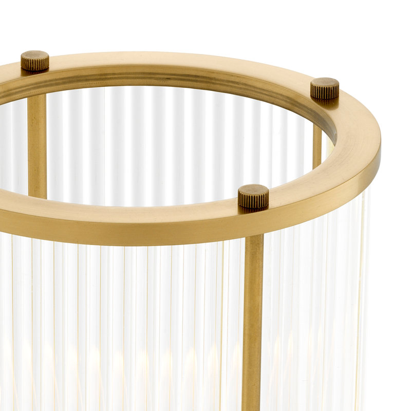 Mayson Hurricane Candle Holder, 10.83" H x 6.5" W x 6.5" D, Clear/Gold