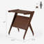 Wooden End Table With Wheels, Bamboo Side Table-1652724267
