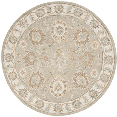 Desmondia Oriental Handmade Tufted Wool Area Rug in Sage/Ivory