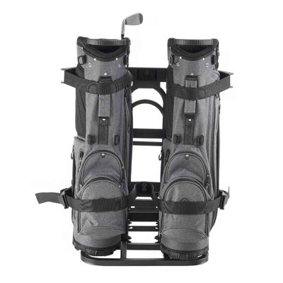 Golf Cart Rear Seat Bag Holder, 27.8 x 16.1 x 30.9 inch, Compatible with Most Golf Carts with Rear Seat Grab Bar, Space-Saving Carbon Steel Bag Holder Bracket, No-Drilling Installation