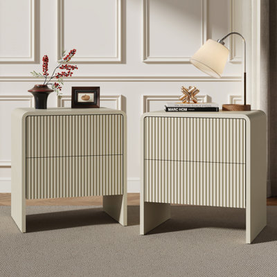Nightstand With 2 Drawers (set Of 2)