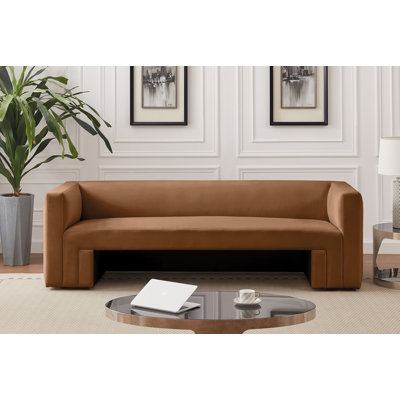 Canapé à accoudoirs carrés en velours 89,5 po Holson