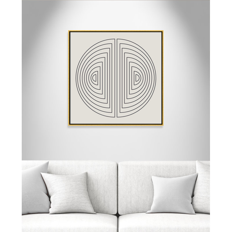 «Semi Moons» par Julia Balfour - reproduction imprimée, H 31,5 po x l 31,5 po x P 2 po, Toile encadrée d'or