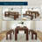 Linzy 6-Person Pine Solid Wood Modern Dining Set-1347920336