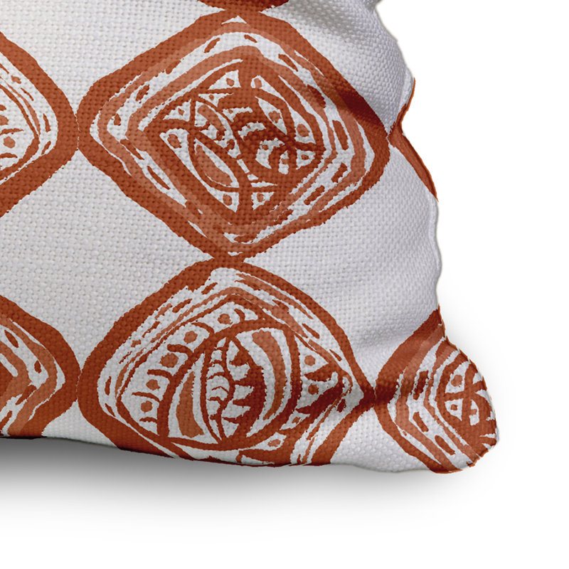Geometric Reversible Throw Pillow, 20" x 20", Orange