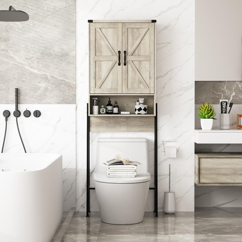 Rangement autoportant au-dessus de la toilette Hulme, Brun