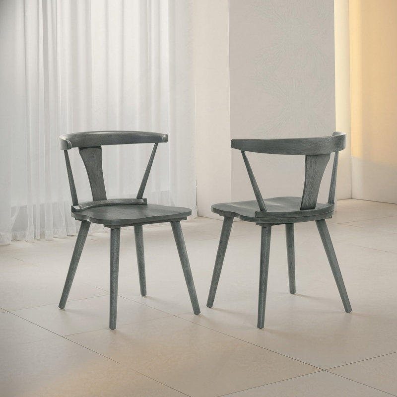 Ensemble de 2 pièces pour chaise de salle à manger rustique moderne de style campagnard au design rétro, facile à assembler