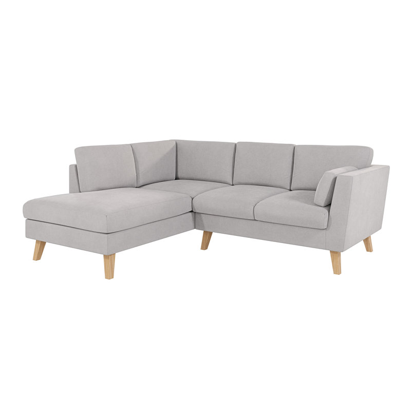  Scandinavian Corner Sofa, Silver, Left Hand Facing