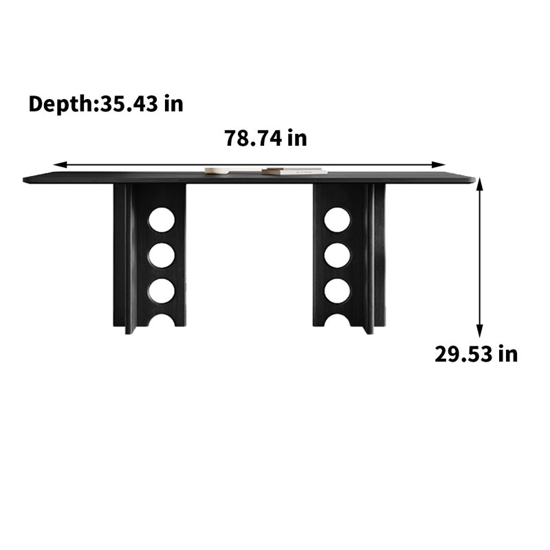 Table de salle à manger Nikelle 31,5 W, H 29,53 po x L 78,74 po x l 31,5 po