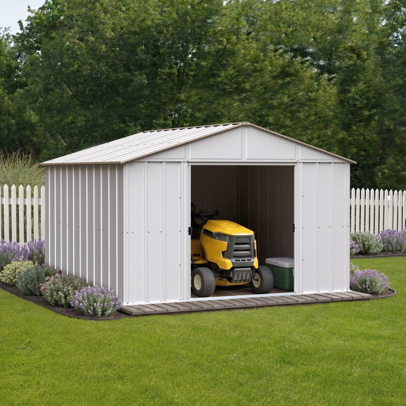 10x8 Classic Steel Storage Shed Eggshell