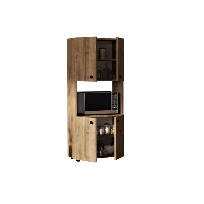 Garde-manger de 50 po de hauteur avec tablettes - l 24 po x H 55 po x P 12 po - noyer, Noyer
