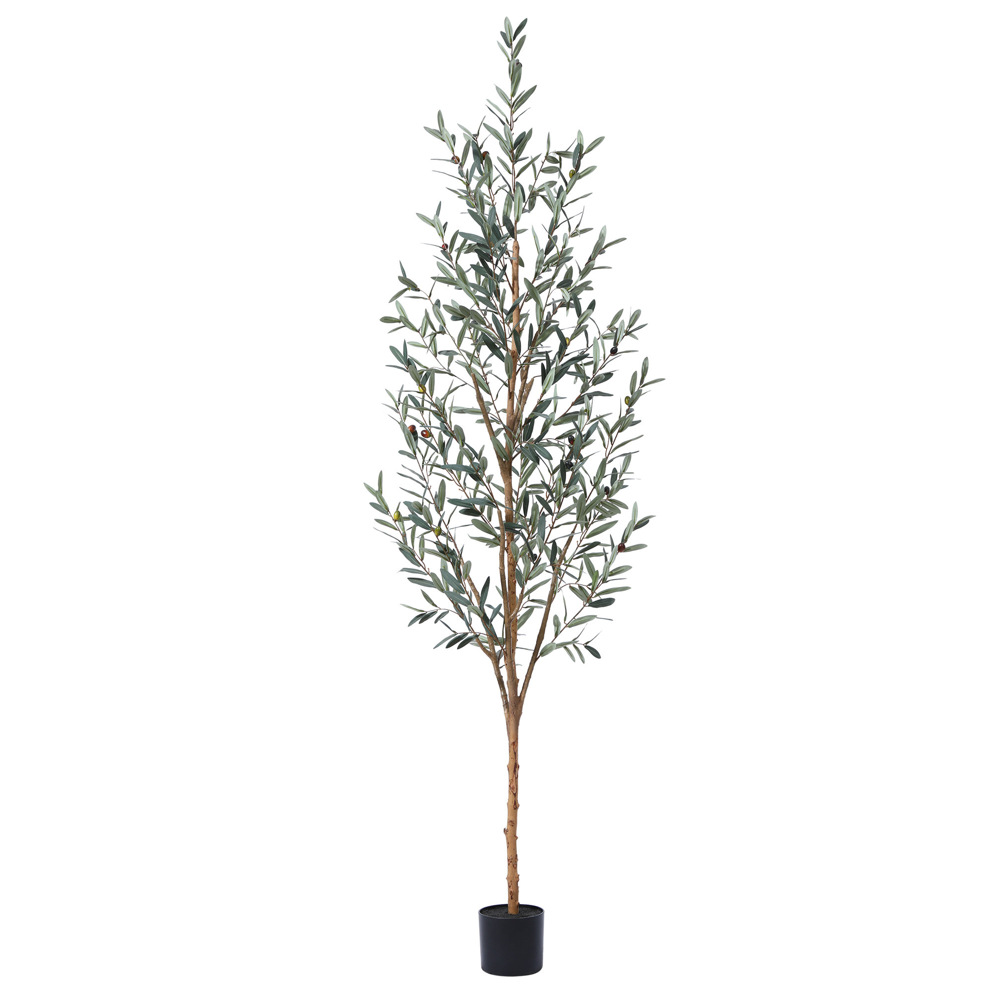Adcock Artificial Olive Plants with Realistic Leaves and Natural Trunk, Fake Potted Tree Home Decor, 84" H x 28" W x 28" D