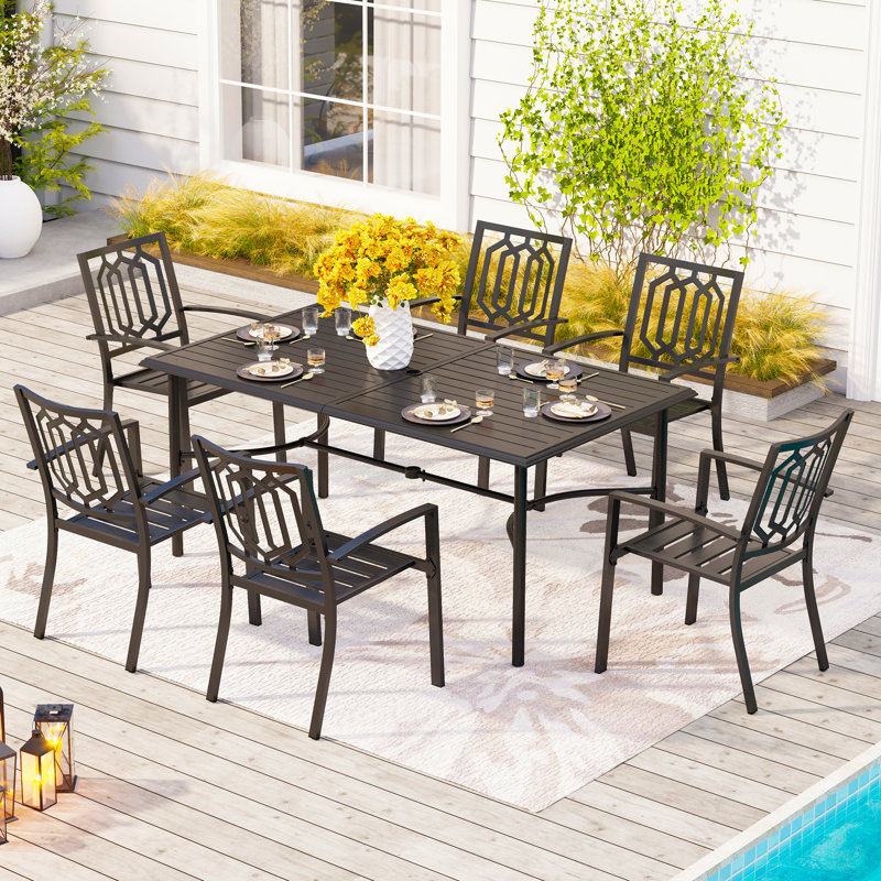 Argyri 6 - Person Patio Dining Set with Rectangular Table