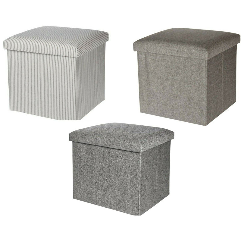 Ebern Designs Fabric Bin, Dark Grey