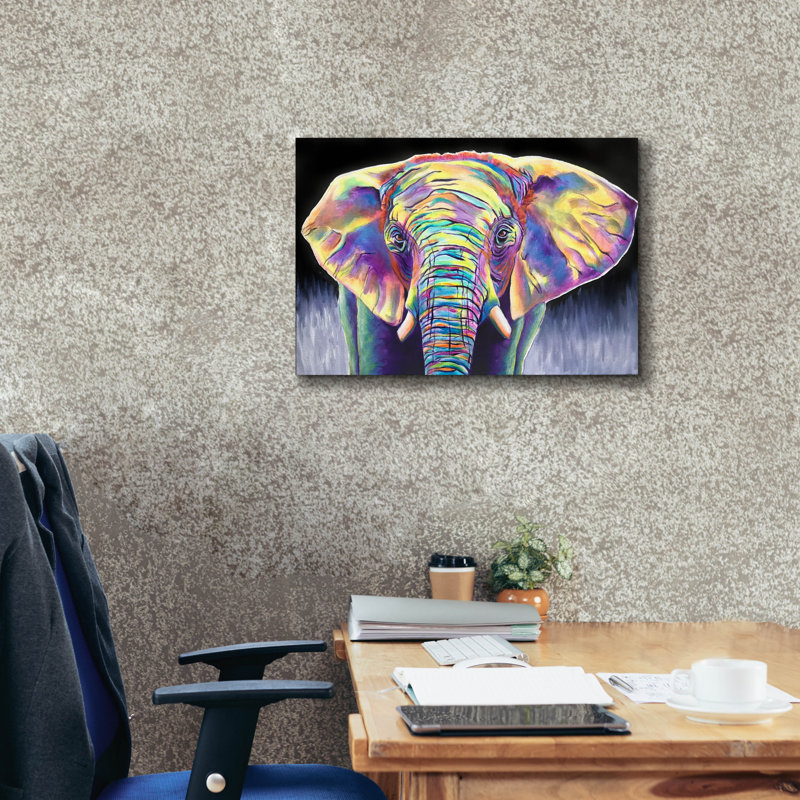 «Elephant - Butterfly» par Dawg Painter, H 18 po x l 26 po x P 0,75 po