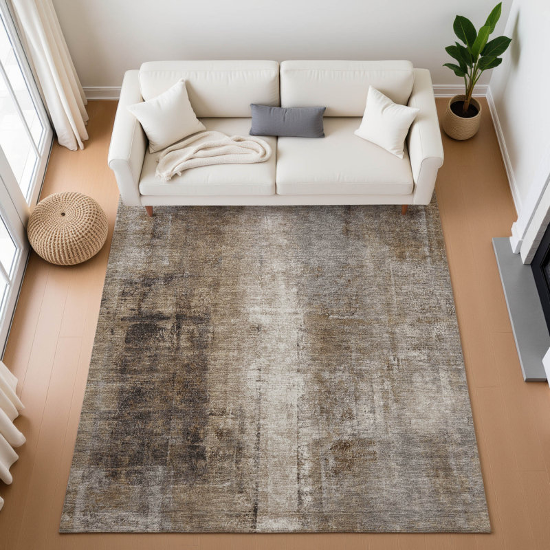 Tapis abstrait lavable à la machine Premium, Rectangle 10 pi x 14 pi
