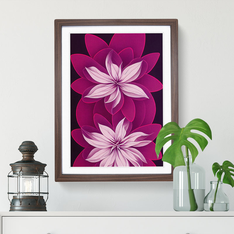 The Thrilling Flowers - Framed Print, Walnut, 46cm H x 34cm W x 2cm D