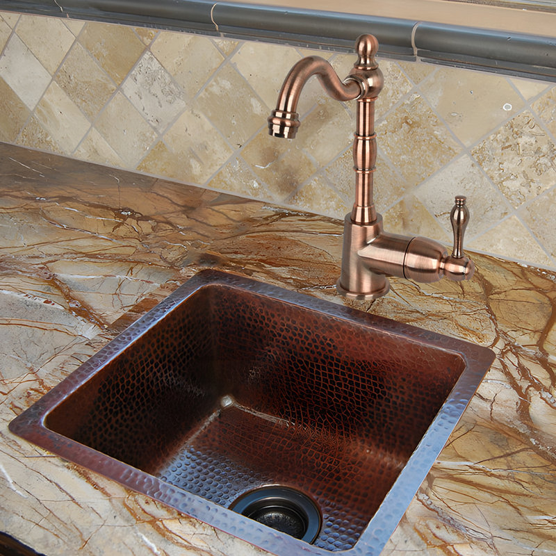 One-Handle Widespread Kitchen Bar Faucet, Antique Copper