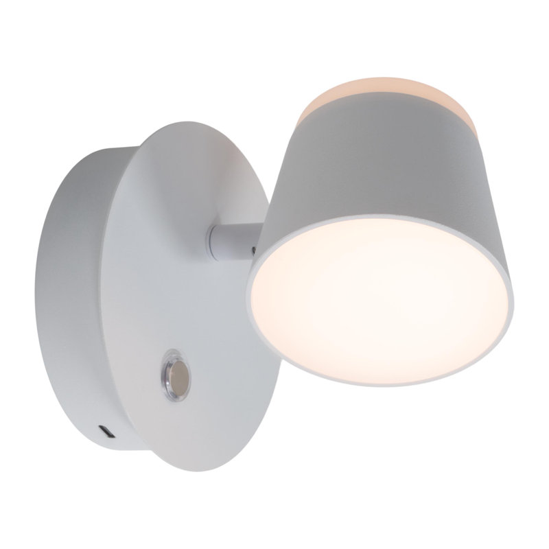 Burlon Aluminium LED Armed Sconce, White
