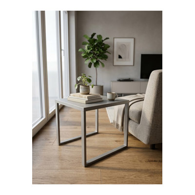 Jaylen Stainless Steel Top End Table