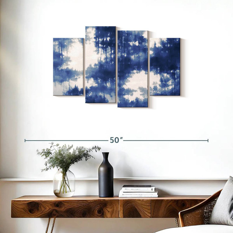 Avery Abstract Blue Forest Reflection, 22" H x 36" W