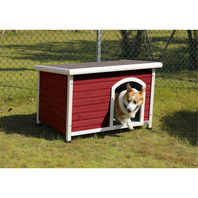 Grande niche pour chien d'extérieur en bois, toit imperméable, plancher surélevé