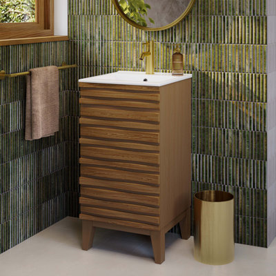 Meuble-lavabo 18 po Cascade en chêne naturel