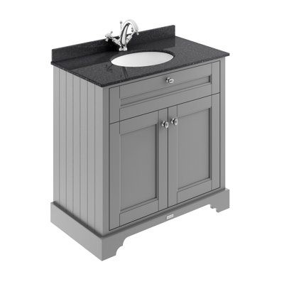 Old London 820 mm Freestanding Single Vanity with Integrated Ceramic Basin
