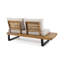 Canapé 2 places Sebastian Beige - Causeuse gauche avec structure en bois d'acacia