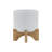 5" CHEVRON PLANTER W/ STAND, WHITE