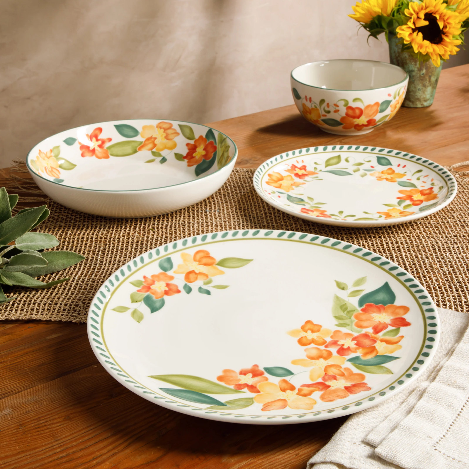 Cassia Bud Stoneware Dinnerware Set
