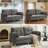 65.4" Chenille Upholstered Loveseat Sofa with Pillow Top Arms, 2 Storage Pockets-1953828087