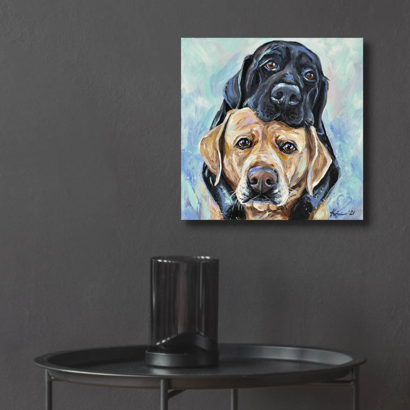 Art mural en verre Red Barrel Studio «Must Love Dogs Labs» par Lindsay Kivi, H 12 po x l 12 po x P 0,13 cm