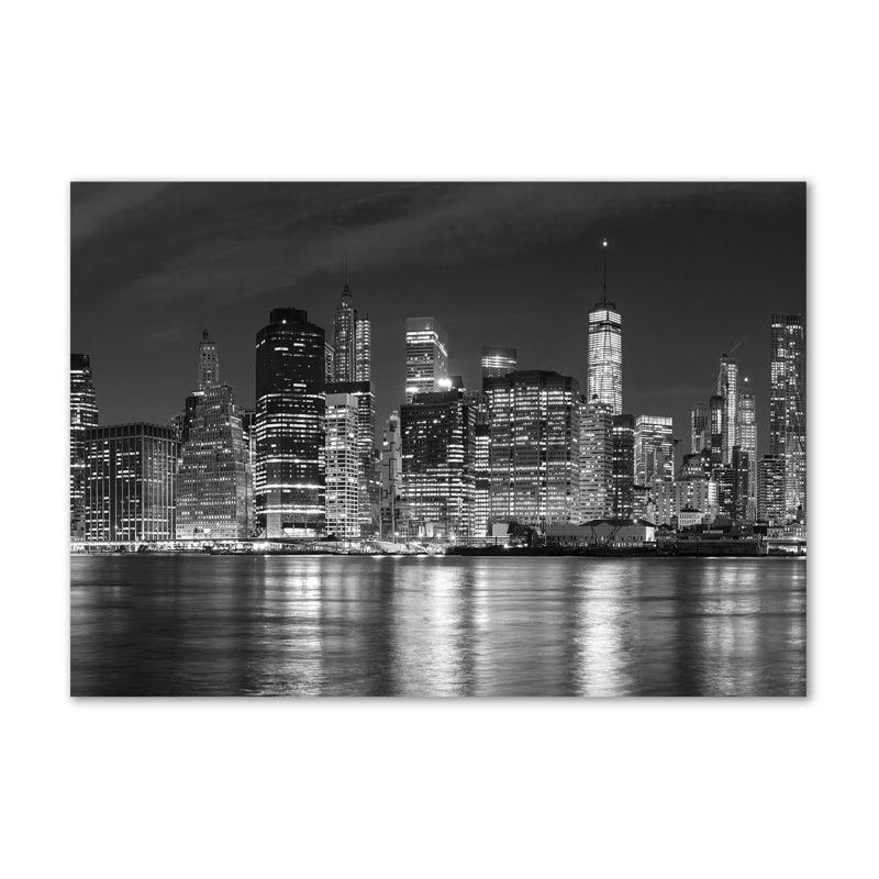 Manhattan By Night - Wrapped Canvas Print