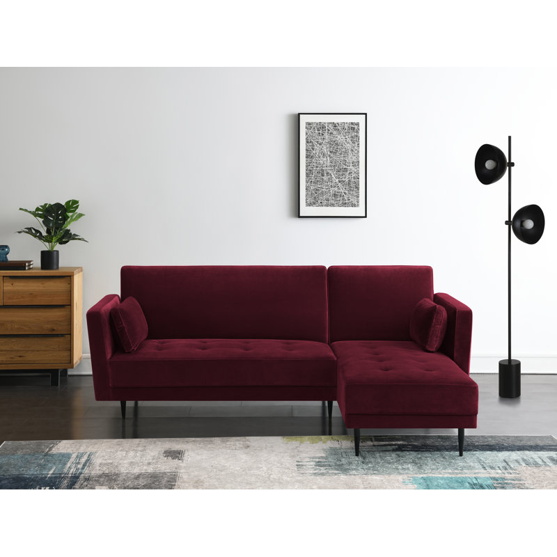 Brutus Sleeper Corner Sofa, Burgundy