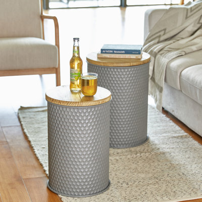 Nicky Solid Wood Top Nesting Tables