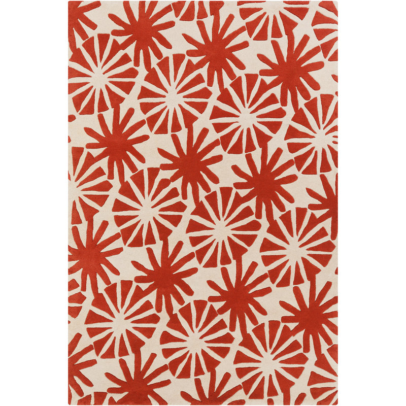 Tapis orange en laine touffeté à la main Phair