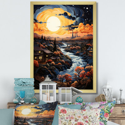 «Van Gogh», reproduction d'art sur toile, «Vangogh Village At Sunset I»