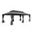 Hardtop Gazebo, Wooden Coated Aluminum Frame Canopy With Galvanized Steel Double Roof, Outdoor Permanent Metal Pavilion With Curtains And Netting For Patio, Deck And Lawn-117985218-117985222-117985231