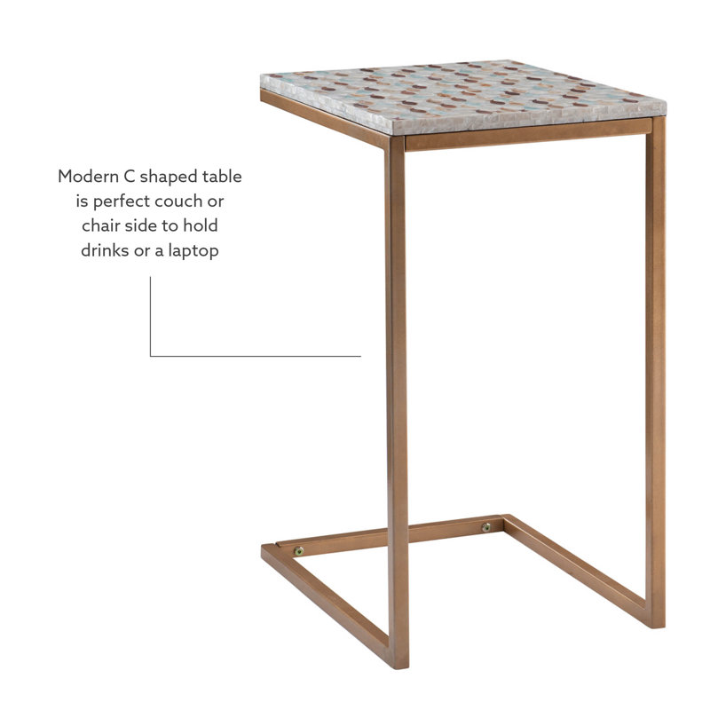 Tellez 26'' Tall Capiz C Table End Table