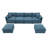 Chenille Modular Sectional Sofa with Double Cushions-869434868