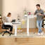 Bureau électrique debout avec 4 tiroirs sous le bureau, bureau réglable en hauteur avec prises de courant intégrées, bureau debout avec structure réversible, bureau personnel avec plateau caché pour la gestion des câbles-892312378-1002056799